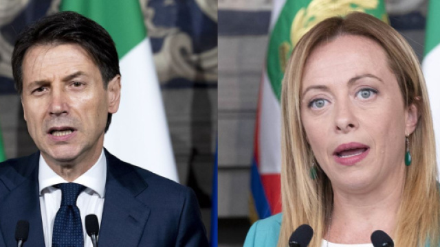 Giuseppe Conte e Giorgia Meloni (&copy; Wikimedia commons)