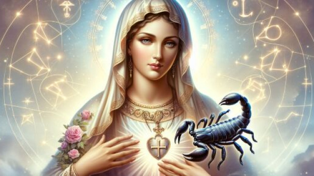 Immagine ispirata alla Madonna della Smorfia per il segno zodiacale dello Scorpione. &copy; Immagine creata con Dall-E