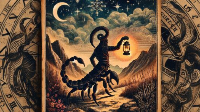 L'Eremita guida il cammino dello Scorpione verso la saggezza interiore. &copy; Immagine creata con Dall-E