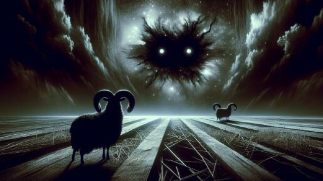 Immagine ispirata a Cuore di tenebra per l'Ariete. &copy; Immagine creata con DALL&middot;E
