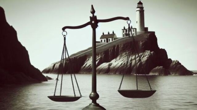 Immagine ispirata a Gita al faro per il Bilancia. &copy; Immagine creata con DALL&middot;E