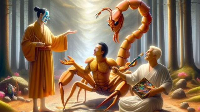 Immagine ispirata a Narciso e Boccadoro per lo Scorpione. &copy; Immagine creata con DALL&middot;E