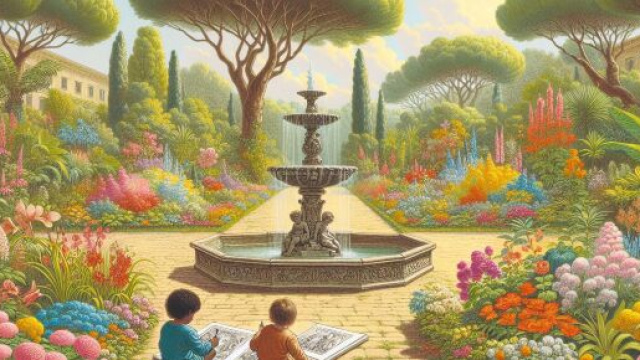 Il giardino della Smorfia napoletana per i Gemelli del 20 maggio 2025. &copy; Immagine creata con Dall-E