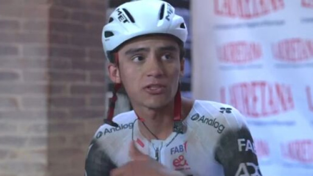Isaac Del Toro all&rsquo;arrivo a Siena &ndash; &copy; Screenshot Eurosport.