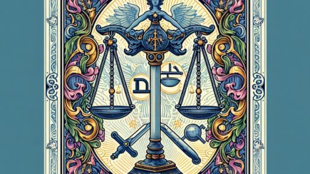 Tarocchi della Giustizia e segno zodiacale della Bilancia. &copy; Immagine creata con Dall-E