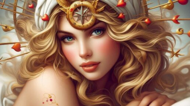 Donna bionda innamorata, immagine generata con &copy; AI Copilot.