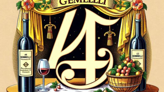 Illustrazione ispirata al vino buono della Smorfia per i Gemelli. &copy; Immagine creata con Dall-E