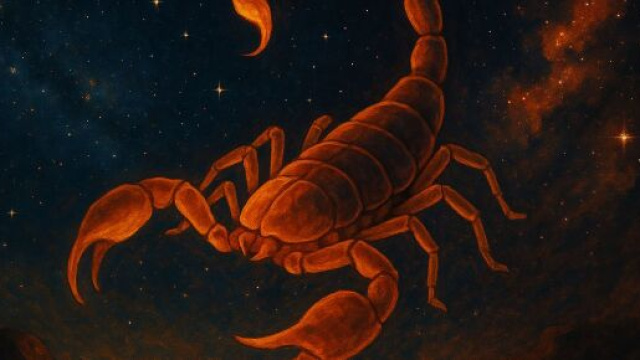Illustrazione ispirata al segno zodiacale dello Scorpione. &copy; Immagine creata con Dall-E