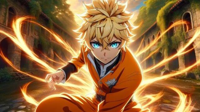 Immagine ispirata a Naruto per il Leone. &copy; Immagine creata con DALL&middot;E.