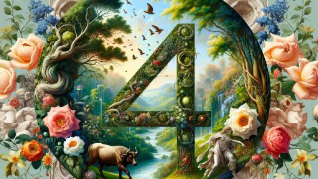 Numero 4 della Smorfia napoletana per il segno del Toro. &copy; Immagine creata con Dall-E