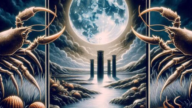 La Luna incontra il Cancro: un viaggio attraverso le emozioni e l'intuizione profonda. &copy; Immagine creata con Dall-E