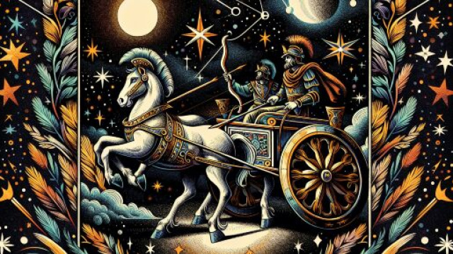 Rappresentazione del Carro e del Sagittario, simbolo di avanzamento e controllo. &copy; Immagine creata con Dall-E