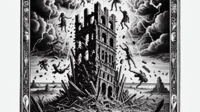 La Torre nella carta dei tarocchi incita lo Scorpione al cambiamento e alla rinascita. &copy; Immagine creata con Dall-E