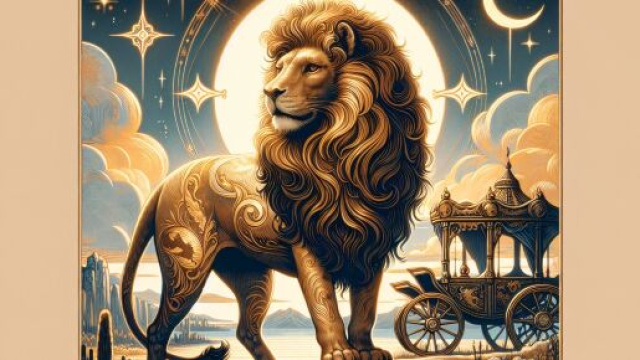 Il Carro dei tarocchi e il Leone. &copy; Immagine creata con Dall-E