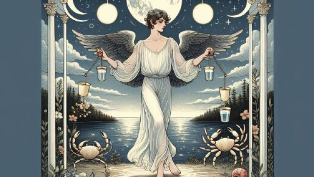 Illustrazione ispirata alla Temperanza dei tarocchi. &copy; Immagine creata con Dall-E