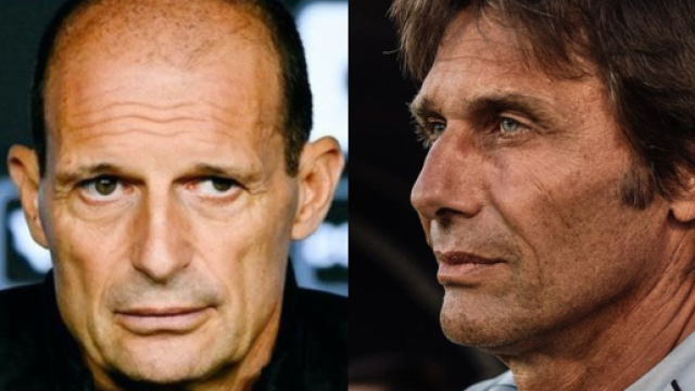 Massimiliano Allegri, ex allenatore della Juventus. Foto &copy; Juventus FC. Antonio Conte, allenatore del Napoli. Foto &copy; Napoli.
