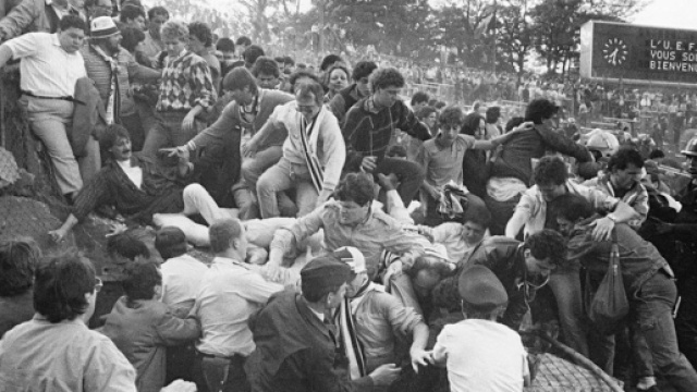 U'immagine della strage dello stadio Heysel del 1985. &copy; Flick