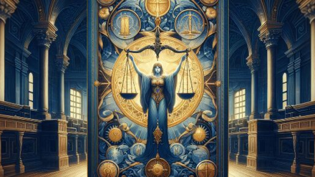 Illustrazione ispirata al segno zodiacale della Bilancia. &copy; Immagine creata con Dall-E