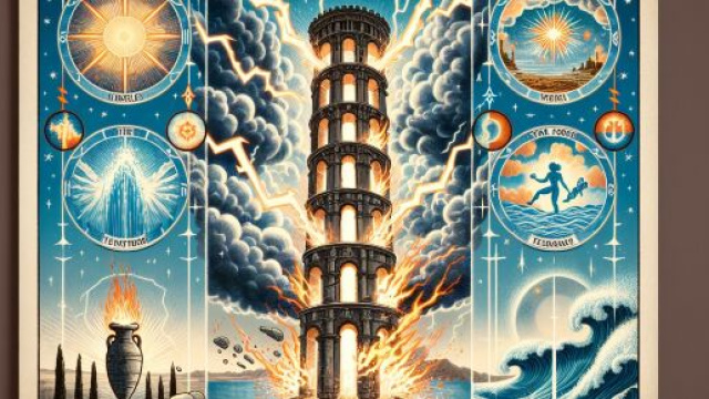 La Torre del tarocco con simboli dell'Acquario. &copy; Immagine creata con Dall-E