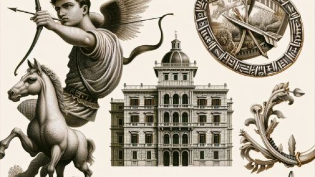 Numero 70 della Smorfia napoletana, 'o palazzo, per il Sagittario. &copy; Immagine creata con Dall-E