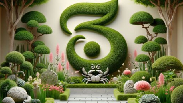 Immagine evocativa del giardino come simbolo di crescita e serenit&agrave; per il Cancro. &copy; Immagine creata con Dall-E