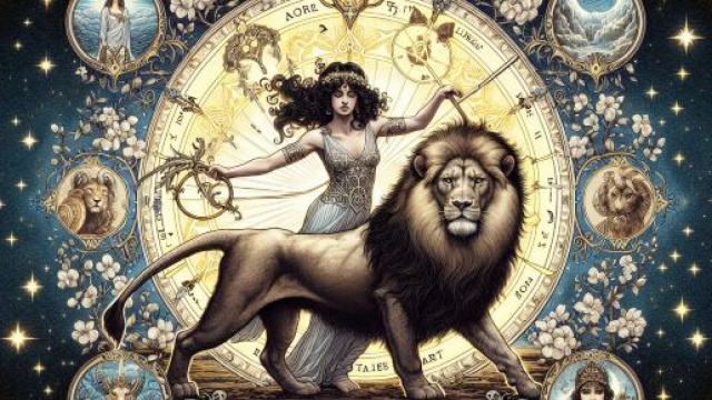 La carta della Forza nei tarocchi simboleggia la potenza interiore e il dominio delle emozioni per l'Ariete. &copy; Immagine creata con Dall-E