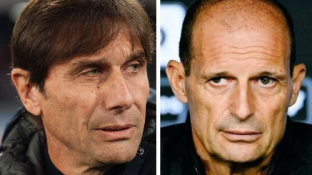Antonio Conte, allenatore del Napoli. Foto &copy; Napoli. Massimiliano Allegri, ex allenatore della Juventus. Foto &copy; Juventus FC