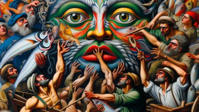 Segno Pesci col numero della Smorfia 61, simbolo del cacciatore. &copy; Immagine creata con Dall-E