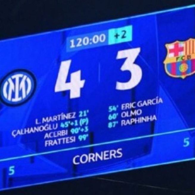 Il tabellone con la vittoria dell'Inter. &copy; Instagram Inter