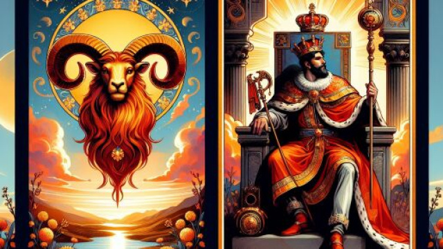 L'Ariete incontra l'Imperatore nei tarocchi: una guida alla leadership e alla struttura. &copy; Immagine creata con Dall-E