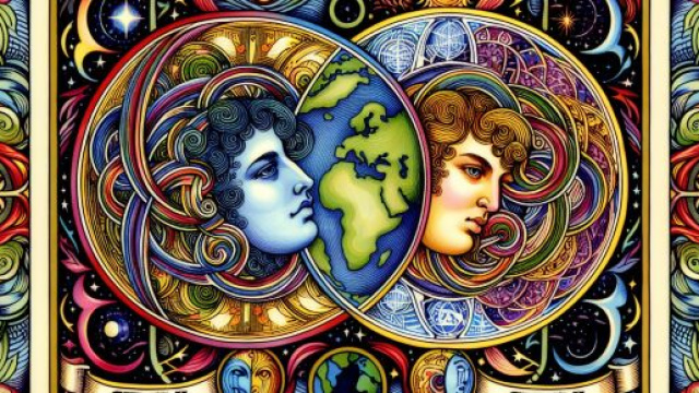 Tarocchi del Mondo accompagnano i Gemelli in un viaggio di scoperta. &copy; Immagine creata con Dall-E