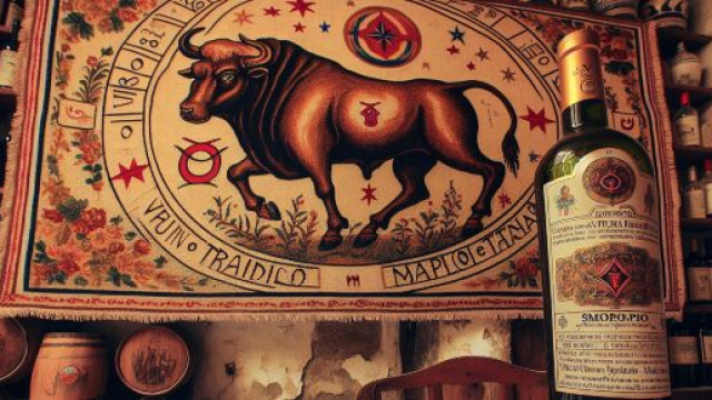 Toro e 'o vino bbuono: un richiamo alla celebrazione e alla tradizione. &copy; Immagine creata con Dall-E