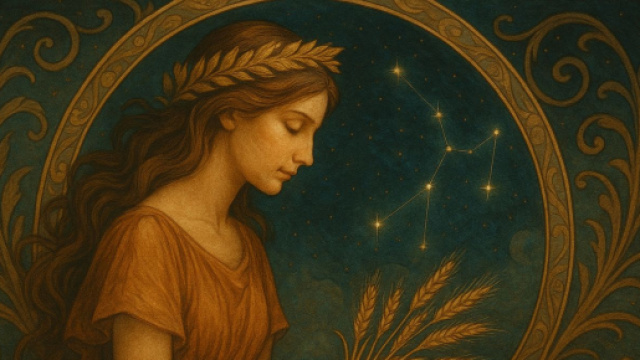 Illustrazione ispirata al segno zodiacale della Vergine. &copy; Immagine creata con Dall-E