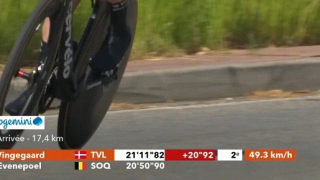 L&rsquo;arrivo di Jonas Vingegaard &ndash; &copy; Screenshot Eurosport.
