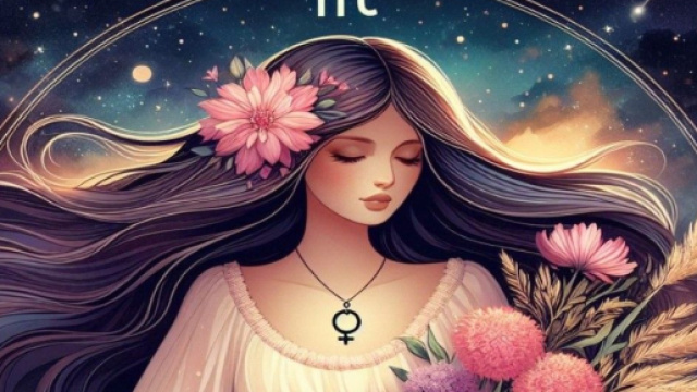 Rappresentazione artistica del segno della Vergine, generata con &copy; AI Copilot.