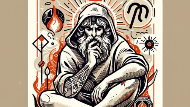 Eremita dei tarocchi e Ariete nell'oroscopo. &copy; Immagine creata con Dall-E