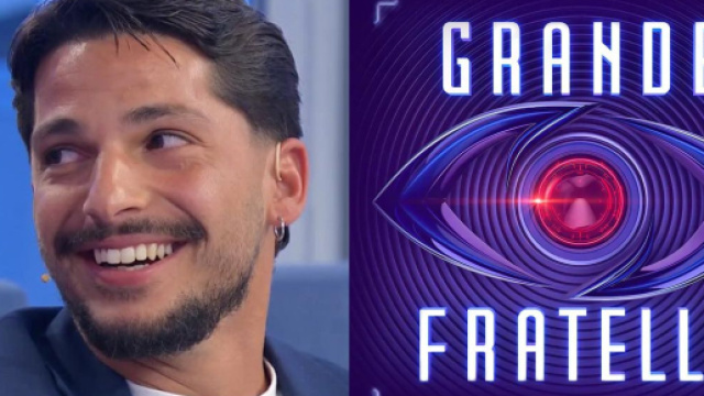 Gianmarco Steri e il logo del Grande Fratello &copy; Canale 5