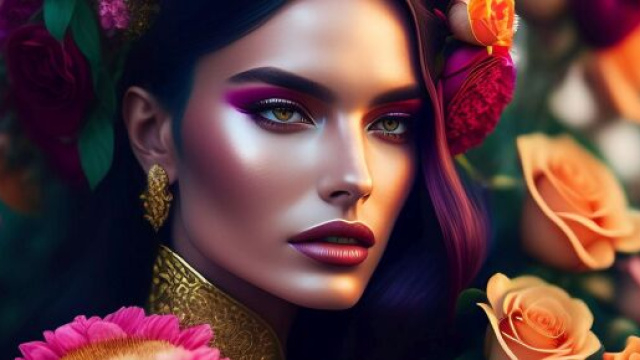 Ritratto di donna con trucco e corona di fiori &ndash; &copy; Piabay.
