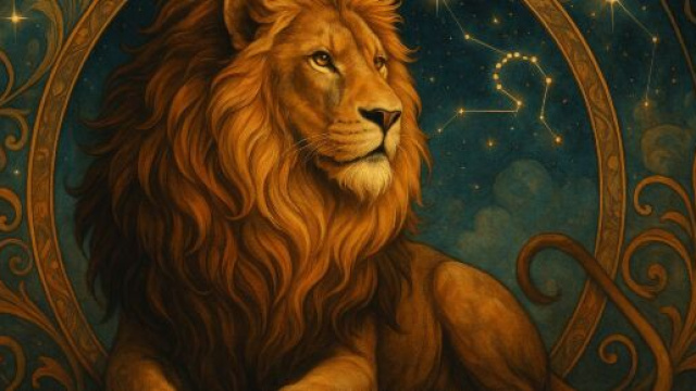 Illustrazione ispirata al segno zodiacale del Leone. &copy; Immagine creata con Dall-E