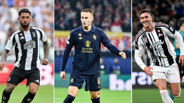 Douglas Luiz, Teun Koopmeiners e Dusan Vlahovic. Foto &copy; Juventus FC