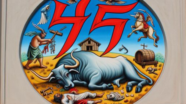 Numero 47 della Smorfia napoletana, 'o muorto, per il segno Toro. &copy; Immagine creata con Dall-E
