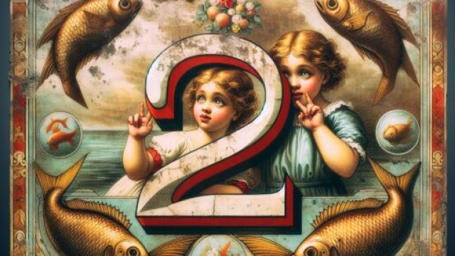 Numero 66 della Smorfia napoletana, 'e ddoje zetelle, per il segno Pesci. &copy; Immagine creata con Dall-E