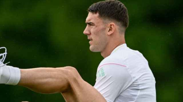 Dusan Vlahovic in allenamento &copy; Juventus FC