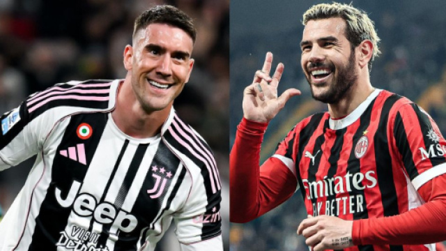 Dusan Vlahovic e Theo Hernandez &copy; Juventus FC e AC Milan