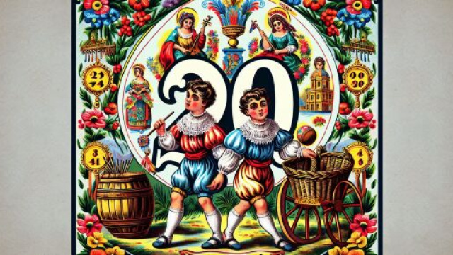 Numero 20 della Smorfia napoletana, 'a festa per i Gemelli. &copy; Immagine creata con Dall-E