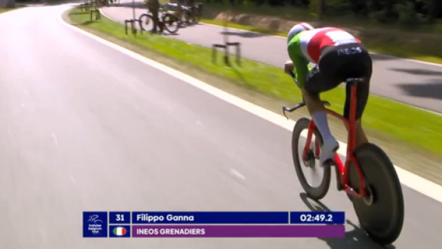Filippo Ganna al Giro del Belgio &copy; Screenshot Eurosport