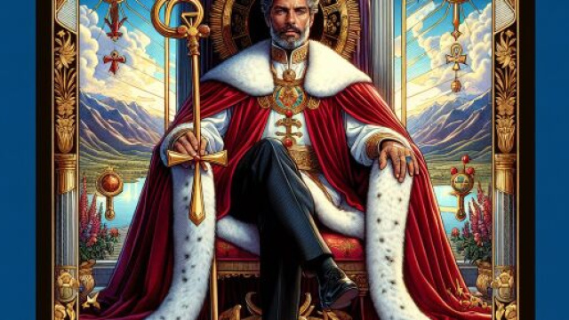 Rappresentazione del segno Toro con la carta dei tarocchi L'Imperatore. &copy; Immagine creata con Dall-E