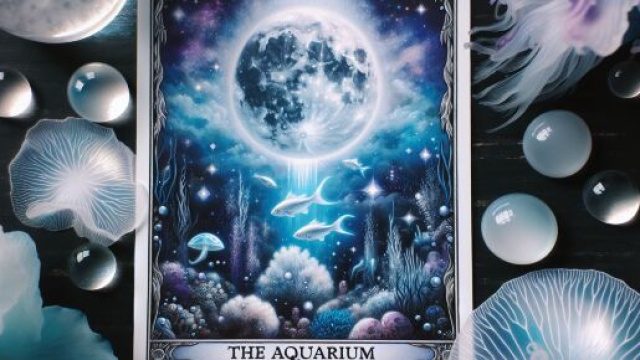 Illustrazione ispirata alla Luna dei tarocchi per l'Acquario. &copy; Immagine creata con Dall-E