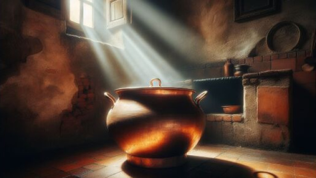 Numero 27 della Smorfia napoletana, il pitale, segno della Vergine. &copy; Immagine creata con Dall-E