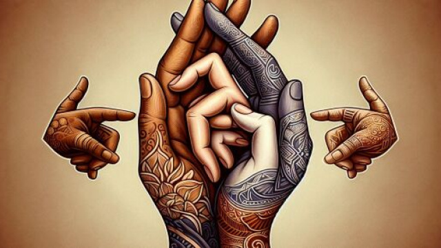 Numero 5 della Smorfia napoletana, la mano per i Gemelli. &copy; Immagine creata con Dall-E